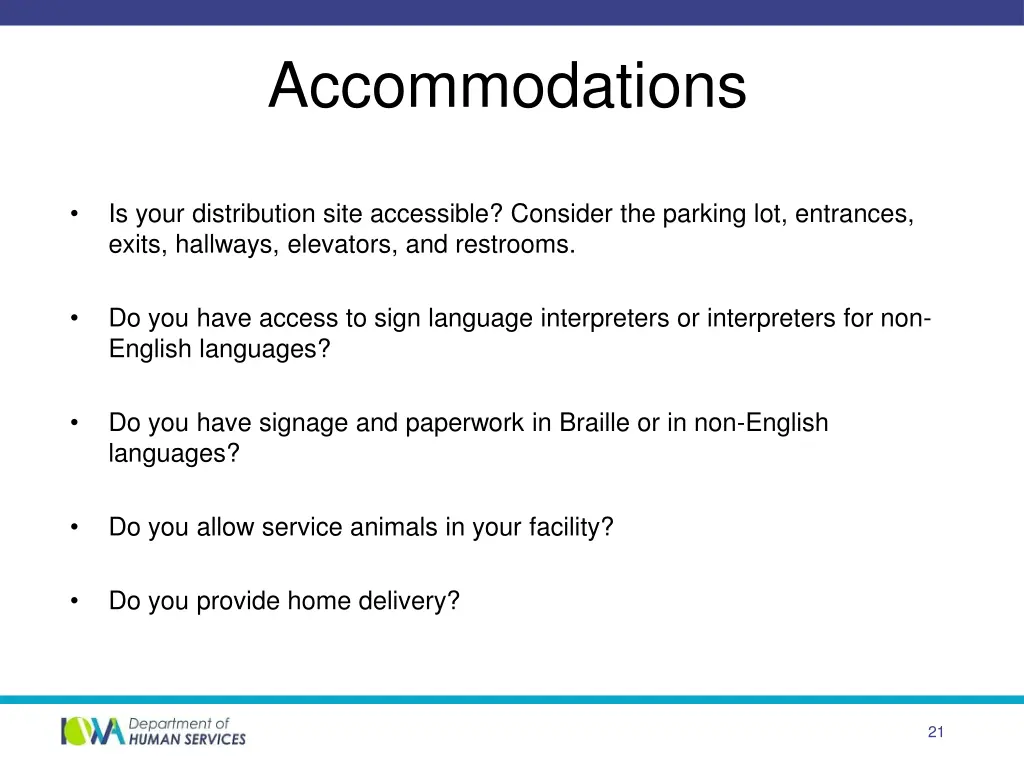 accommodations