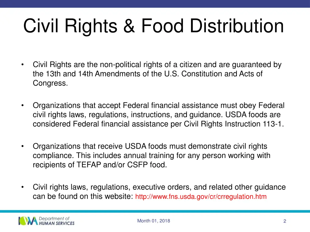 civil rights food distribution