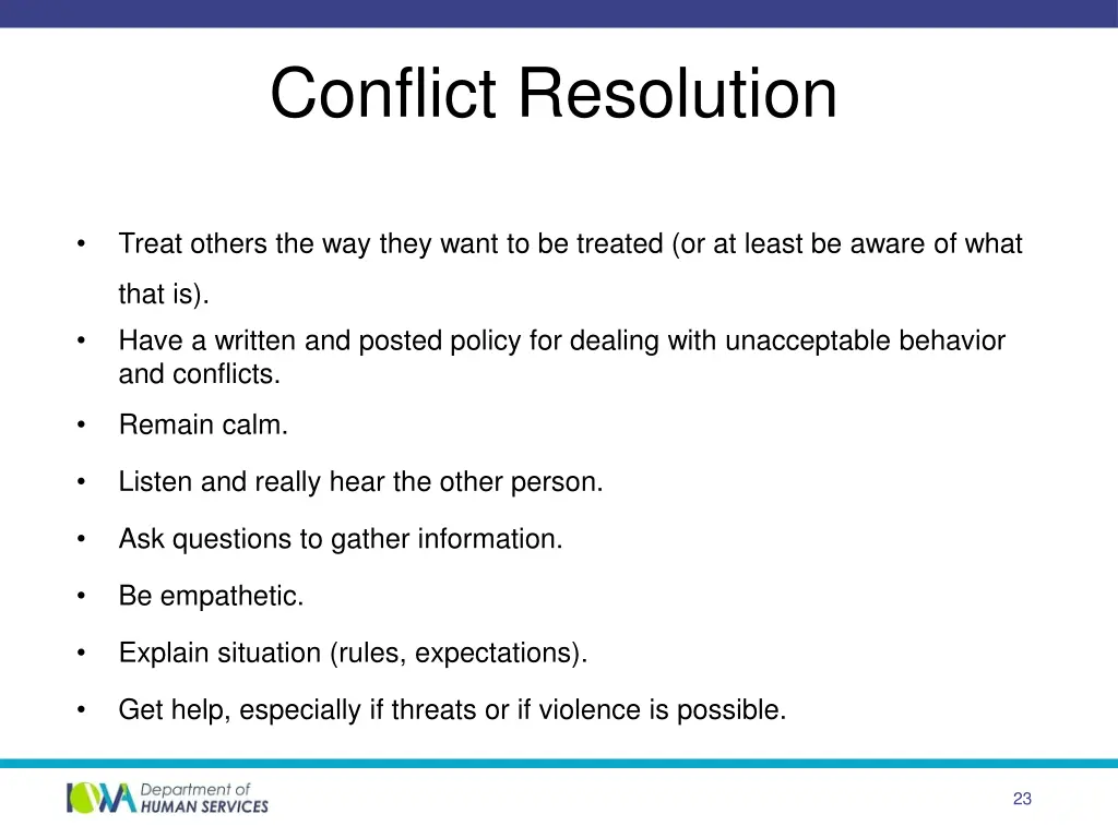 conflict resolution