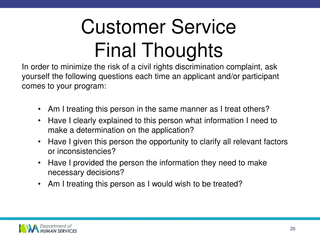 customer service final thoughts