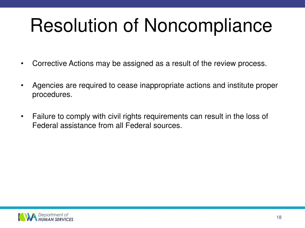 resolution of noncompliance