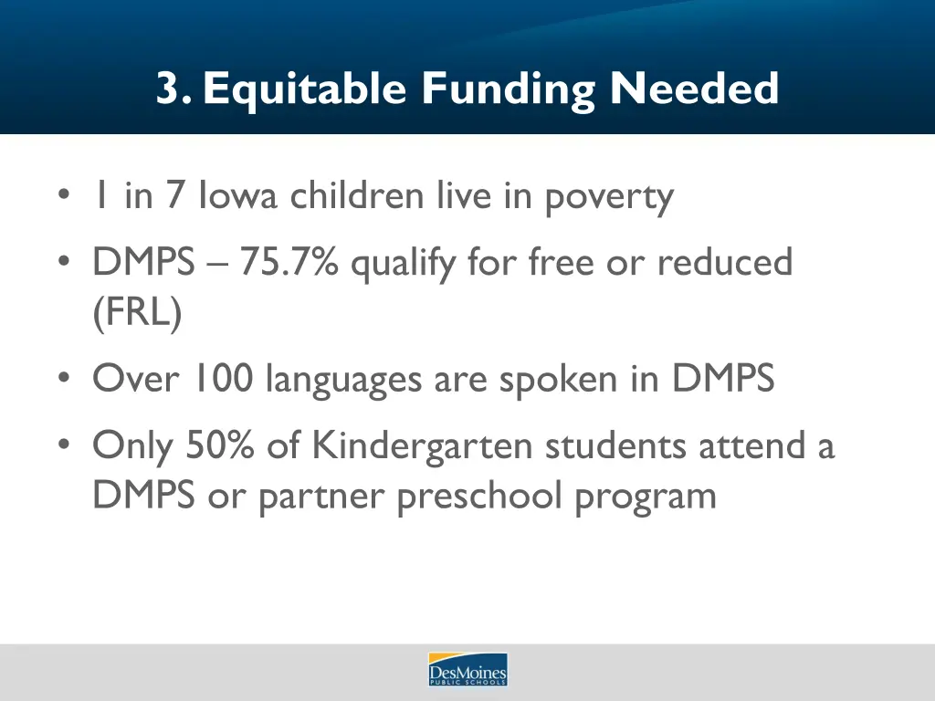 3 equitable funding needed