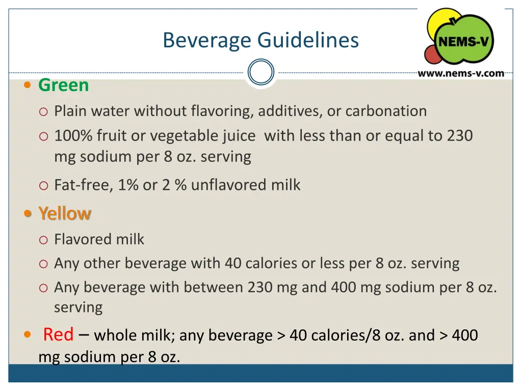 beverage guidelines