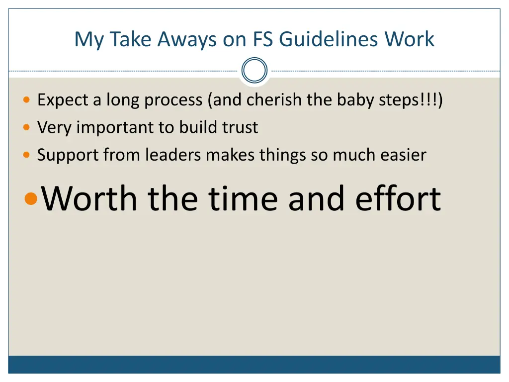 my take aways on fs guidelines work