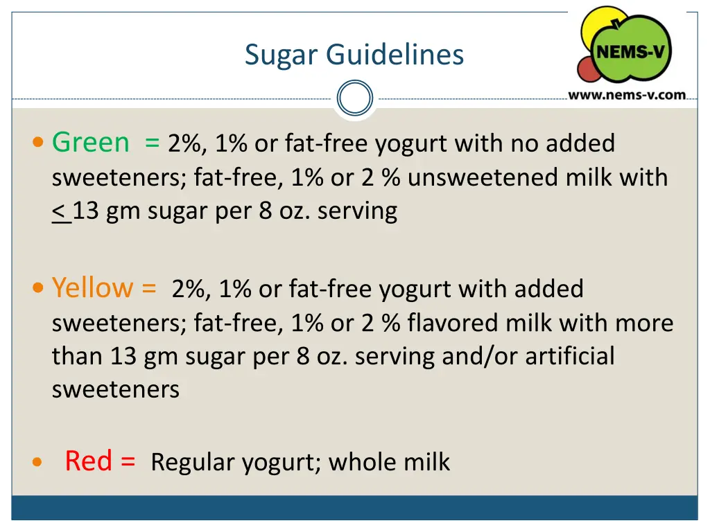 sugar guidelines