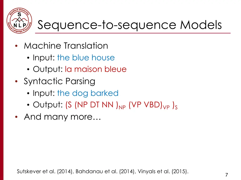 sequence to sequence models