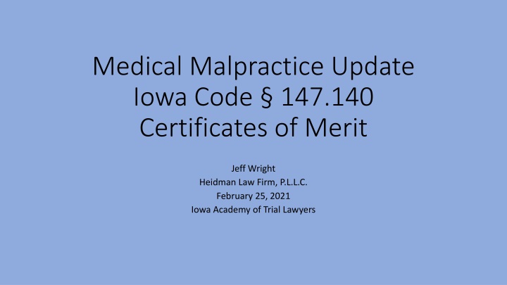 medical malpractice update iowa code