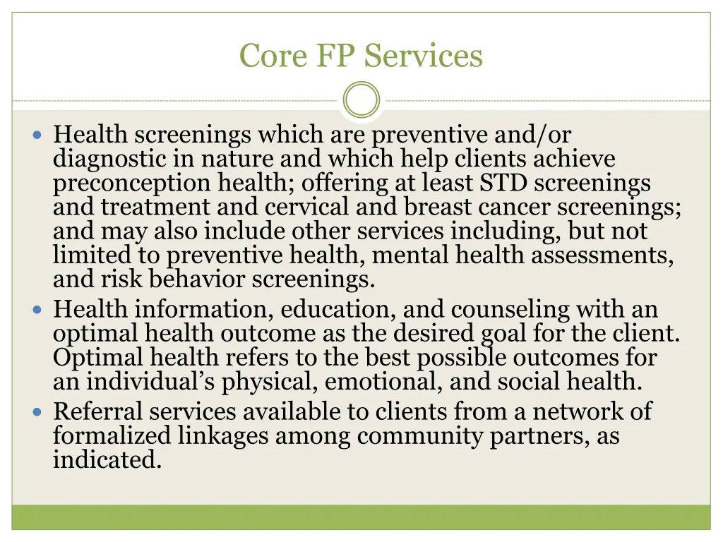 core fp services