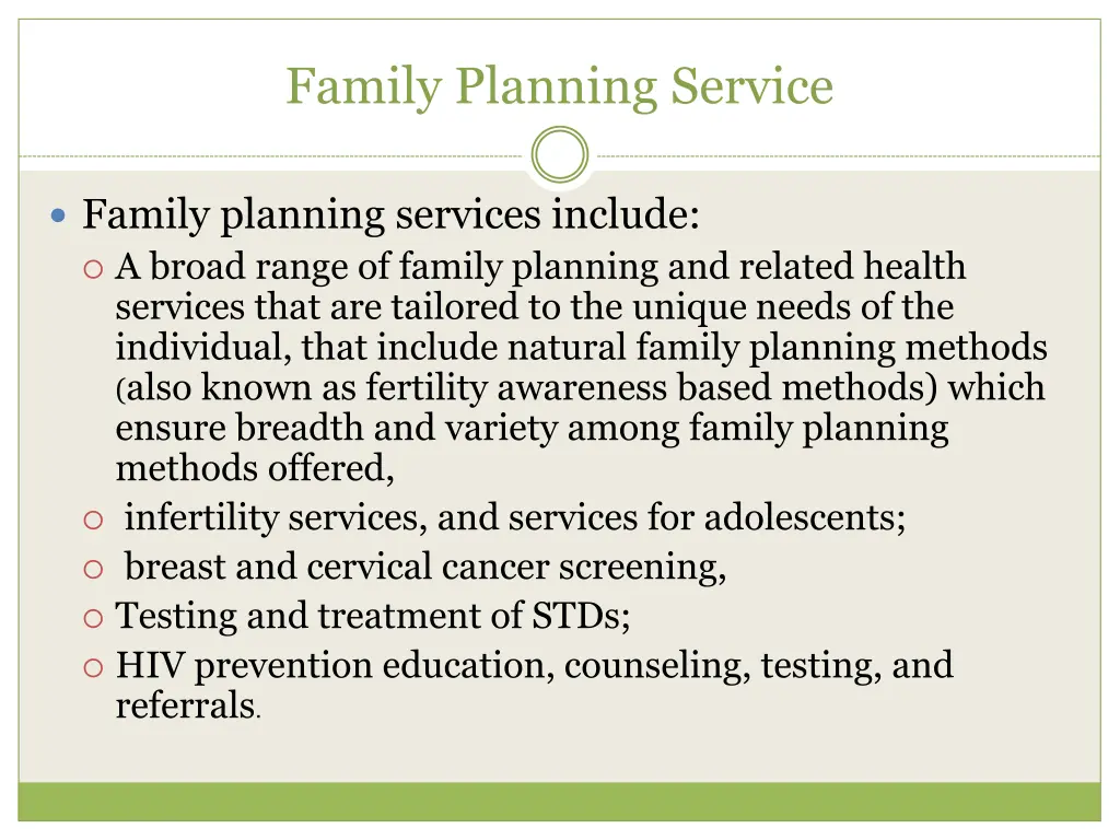 family planning service