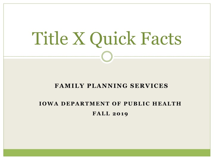 title x quick facts