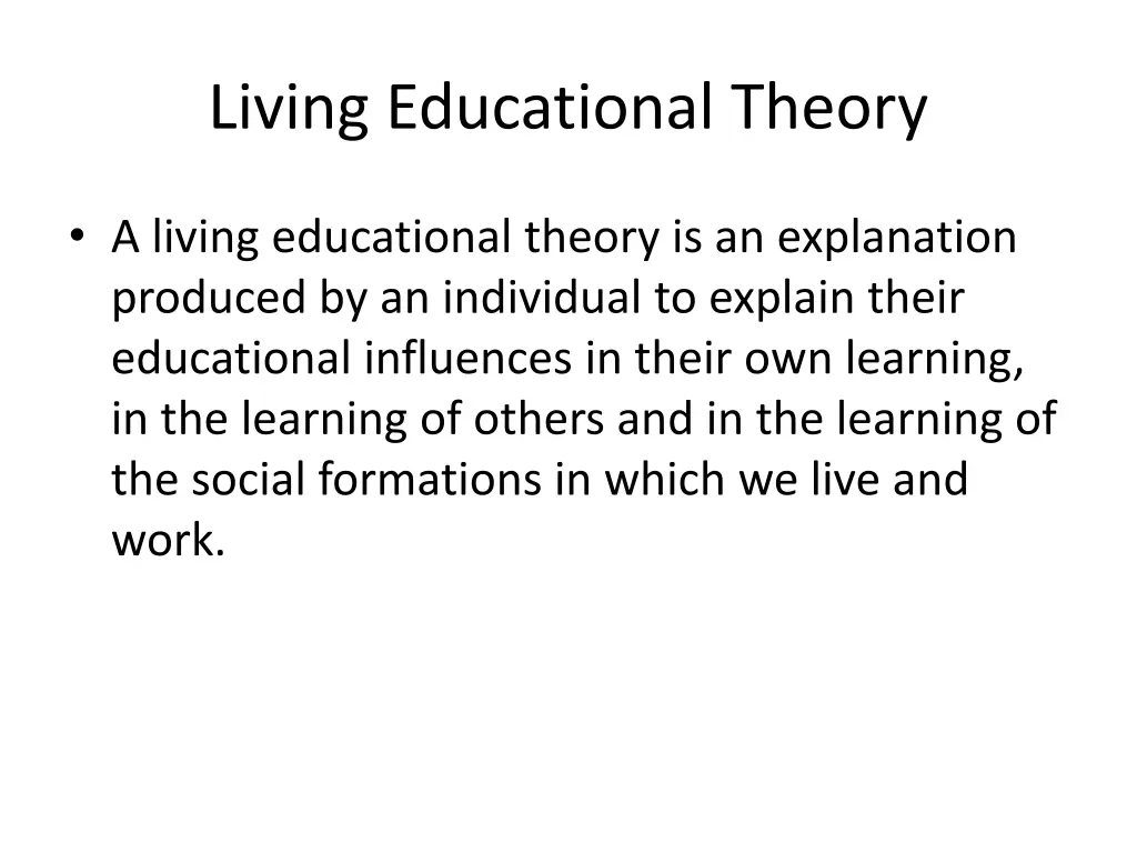 living educational theory