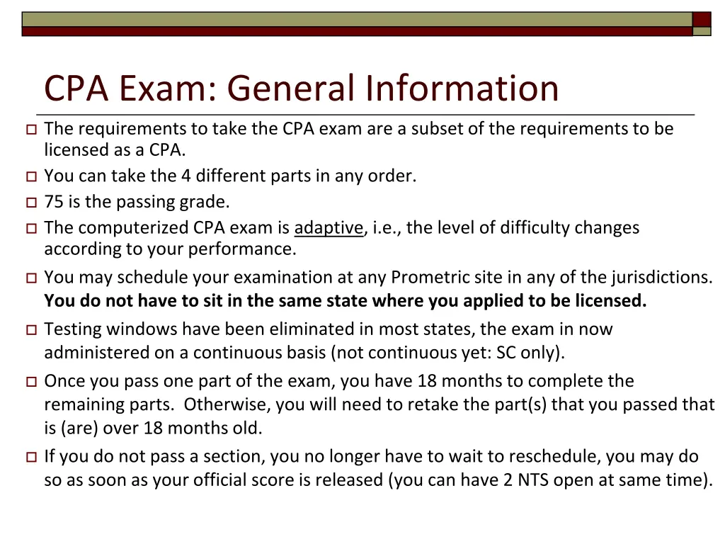 cpa exam general information