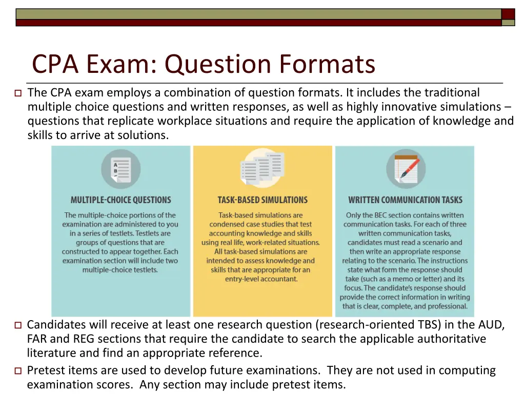 cpa exam question formats