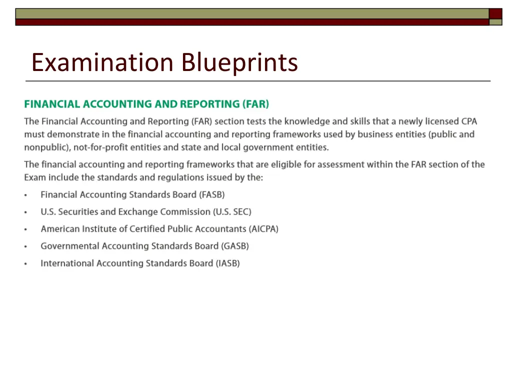 examination blueprints 2