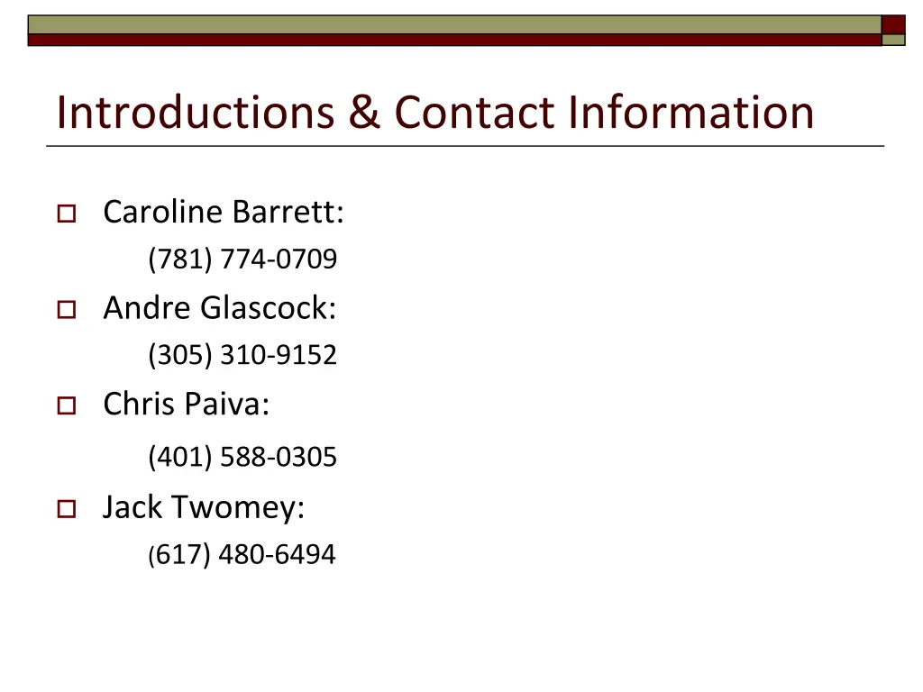 introductions contact information