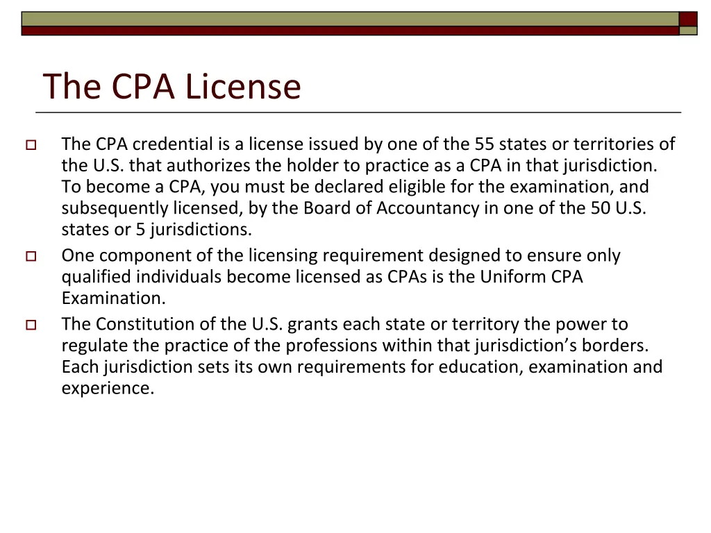 the cpa license