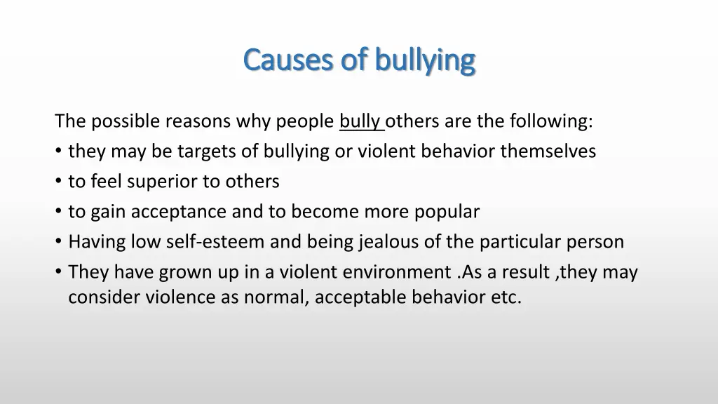 causes of bullying causes of bullying 1