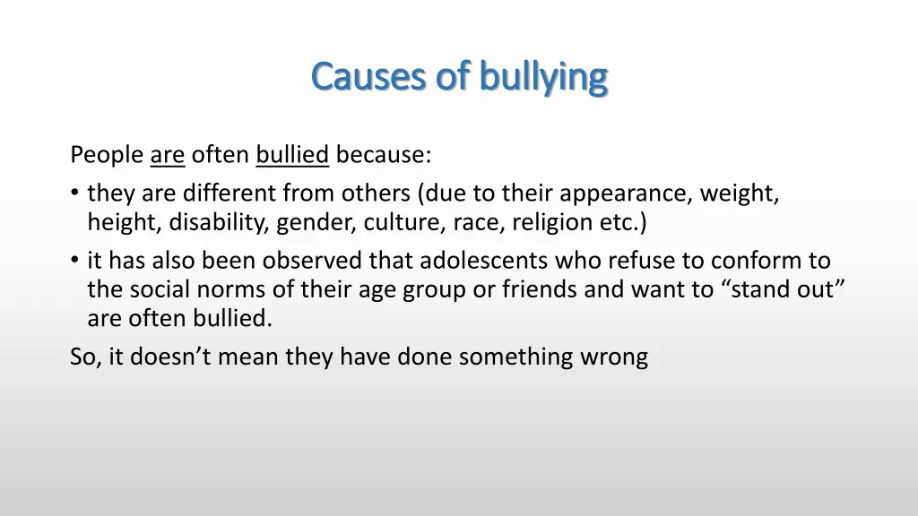 causes of bullying causes of bullying