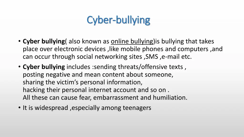 cyber cyber bullying bullying 1