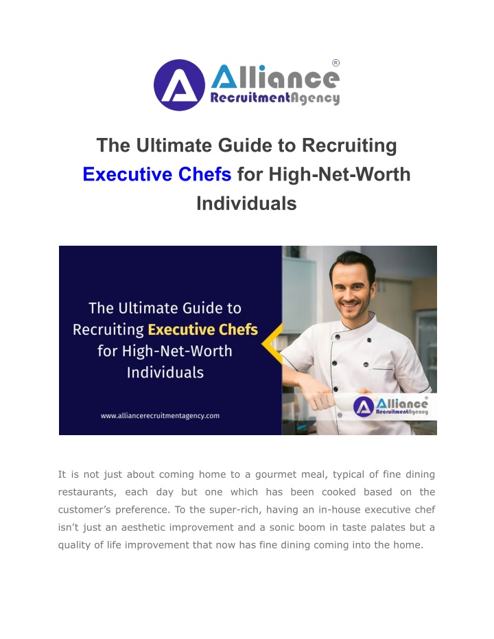 the ultimate guide to recruiting executive chefs