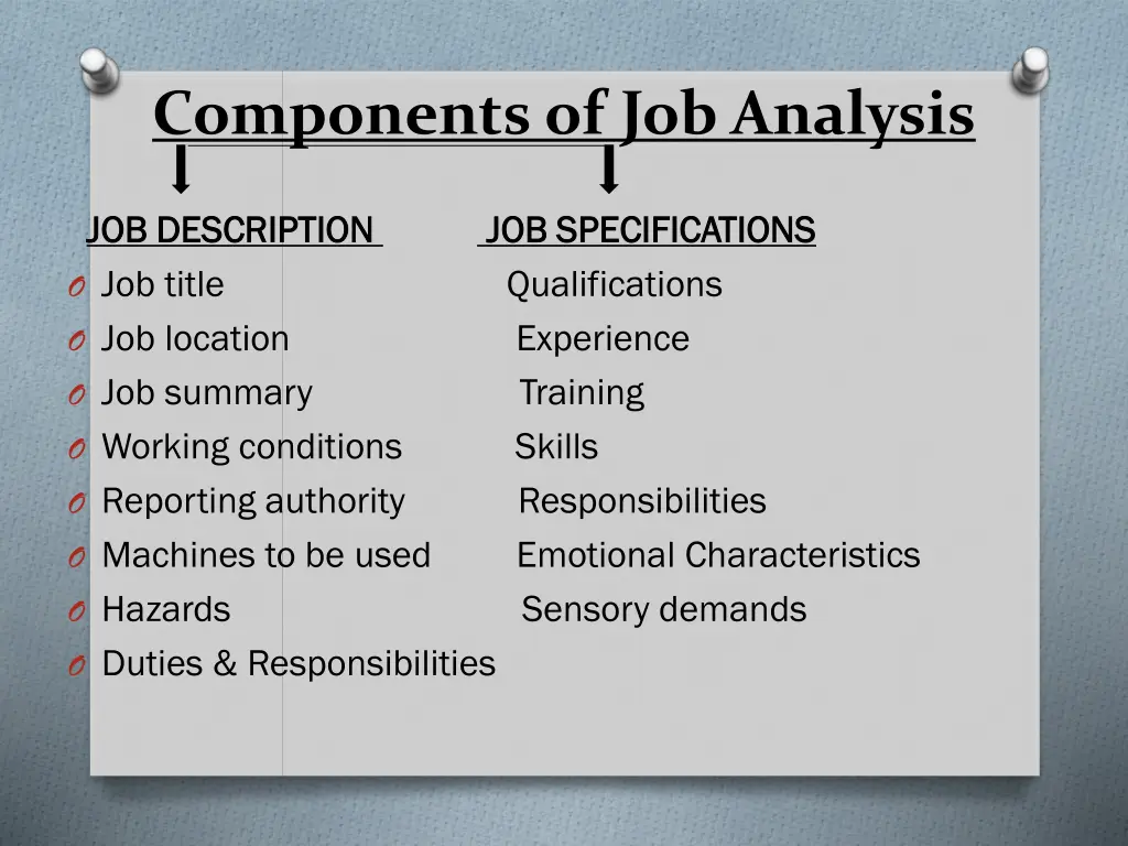 components of job analysis