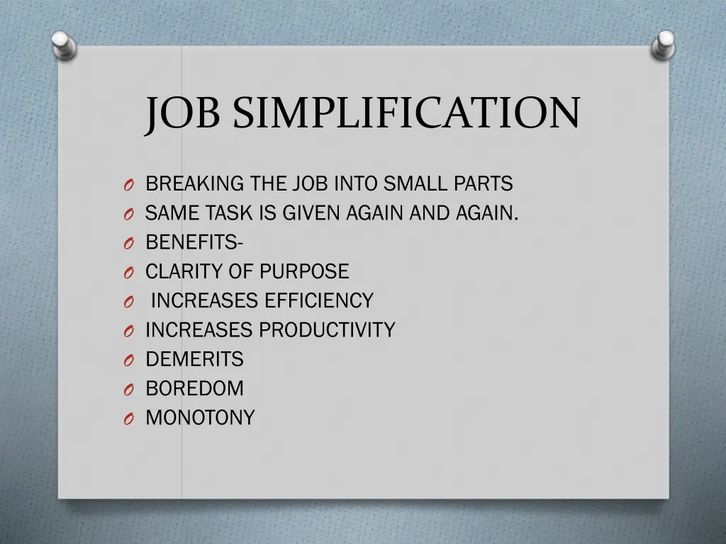 job simplification