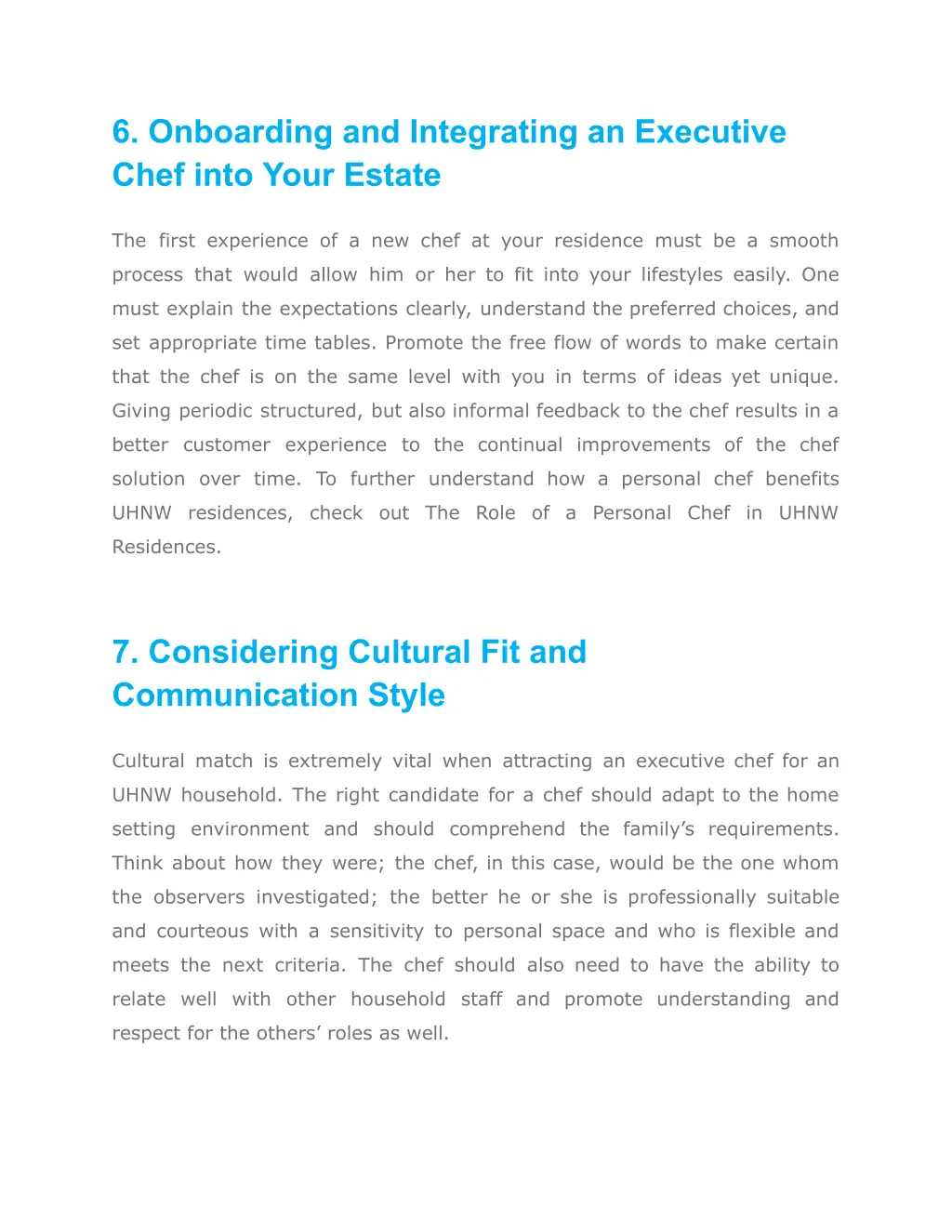 6 onboarding and integrating an executive chef