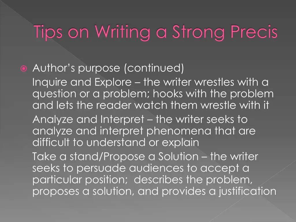 tips on writing a strong precis 2