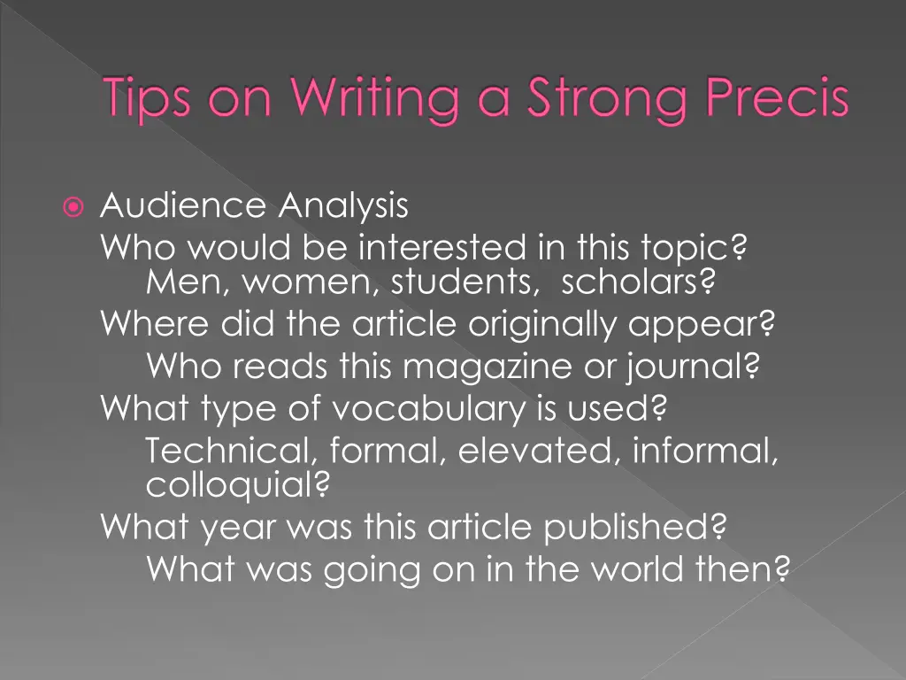 tips on writing a strong precis 3