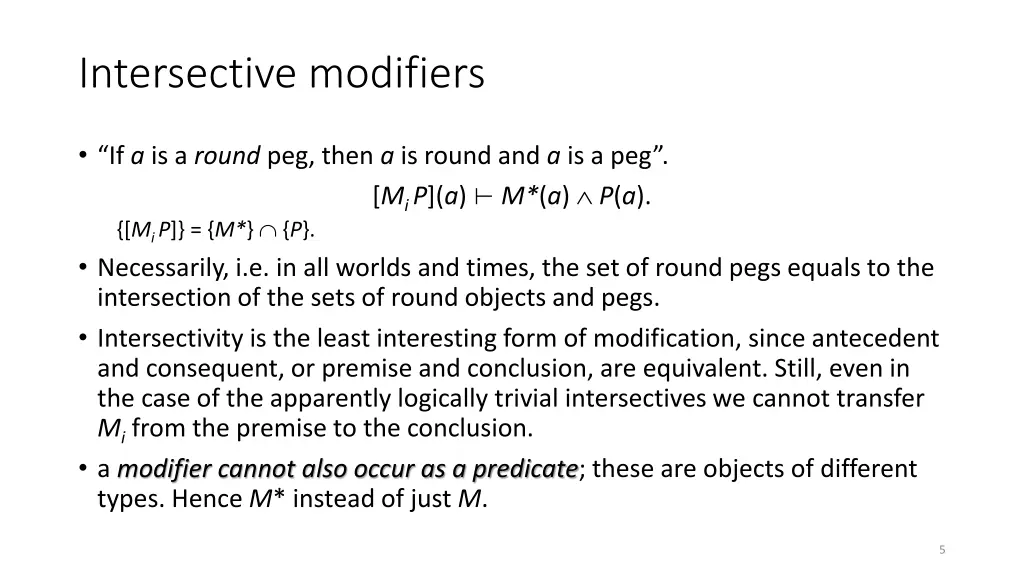 intersective modifiers