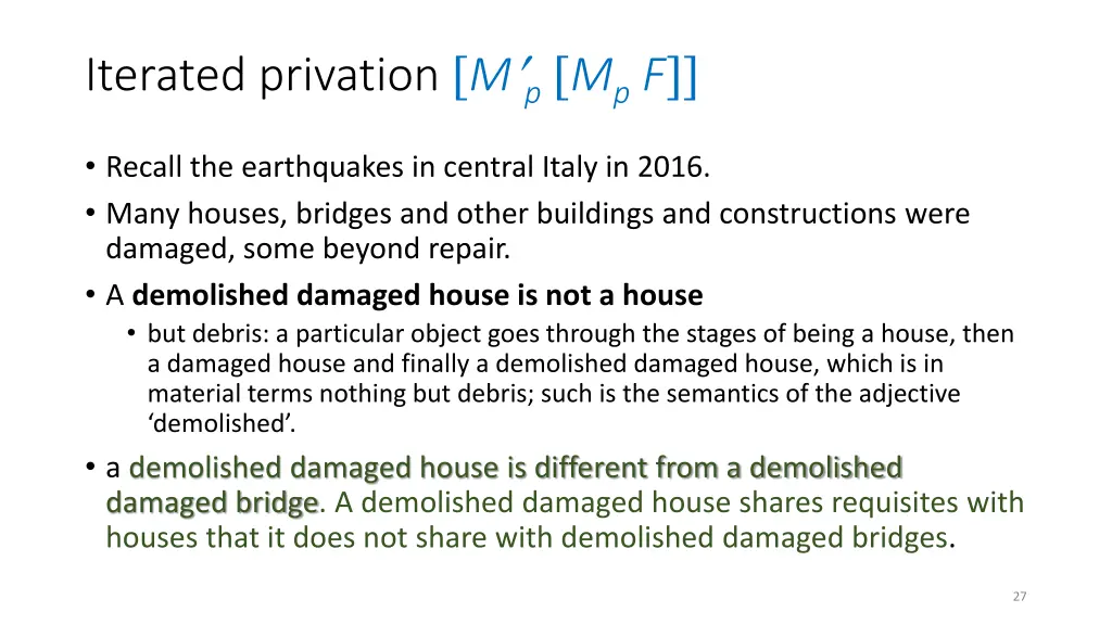 iterated privation m p m p f 1