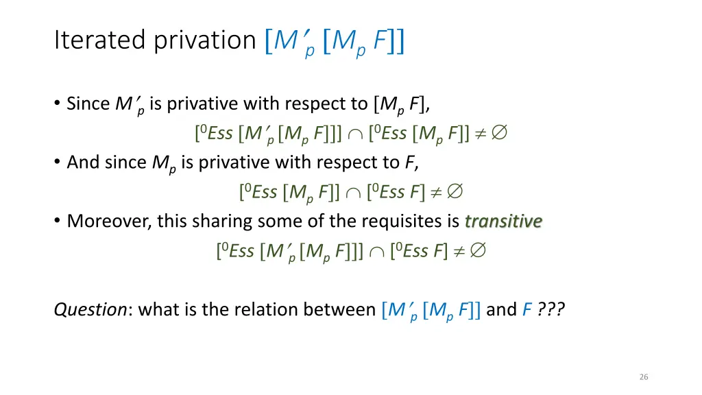 iterated privation m p m p f