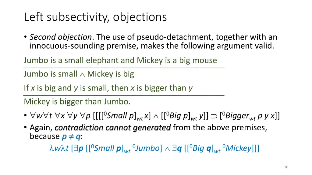 left subsectivity objections 1