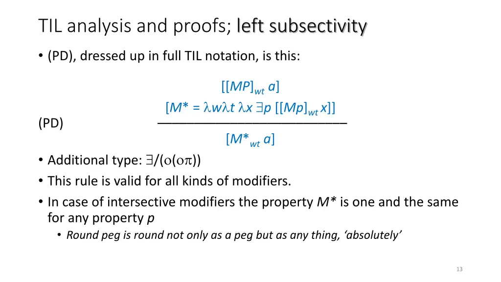 til analysis and proofs left subsectivity 2