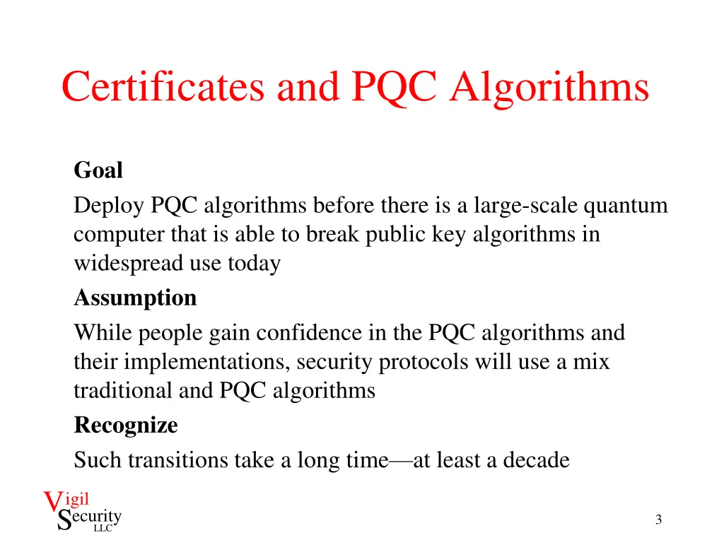 certificates and pqc algorithms