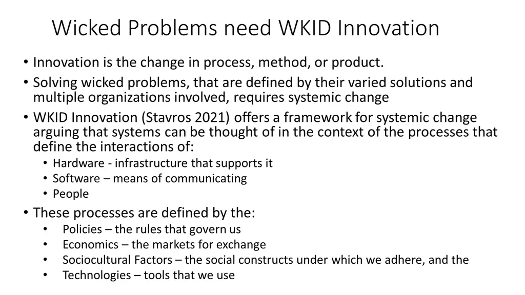 wicked problems need wkid innovation
