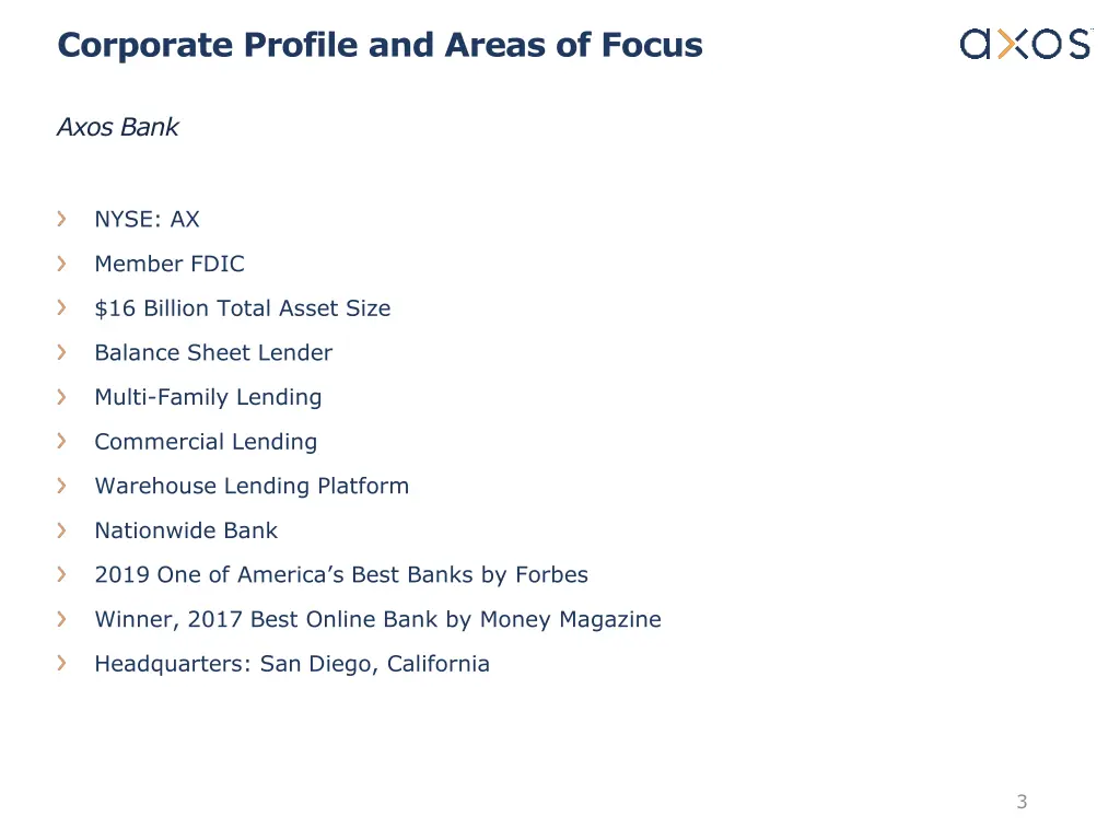 corporate profile and areas of focus