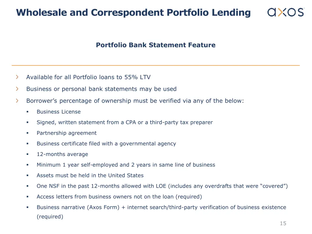 wholesale and correspondent portfolio lending 11