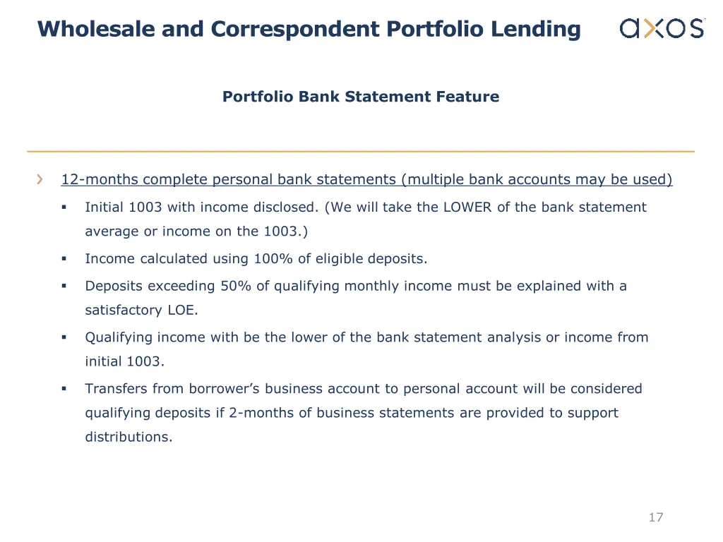 wholesale and correspondent portfolio lending 13