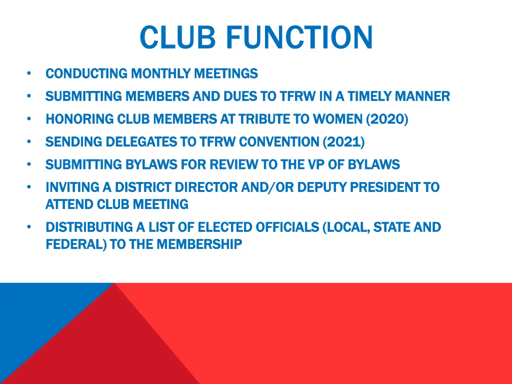 club function