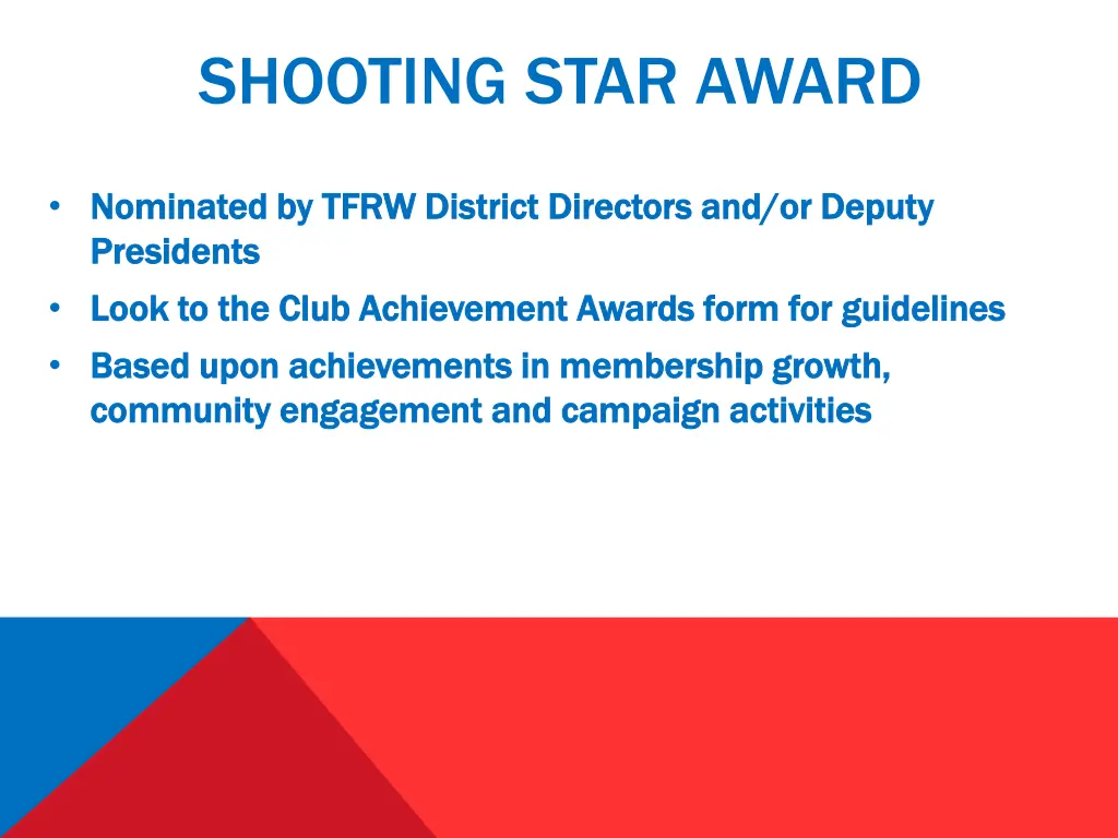 shooting star award