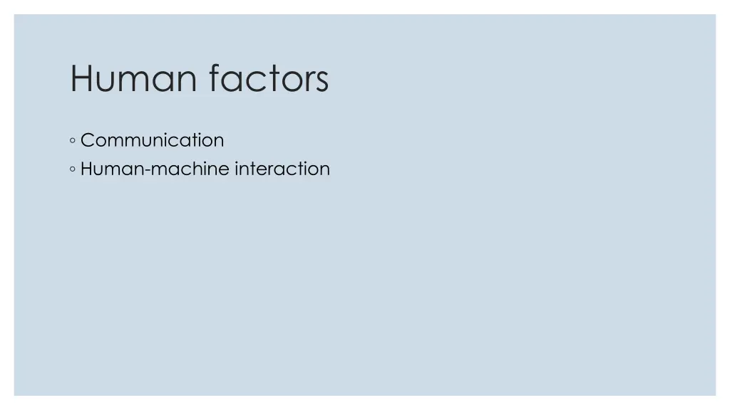 human factors