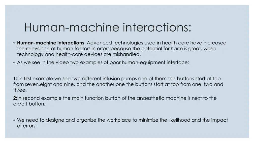 human machine interactions