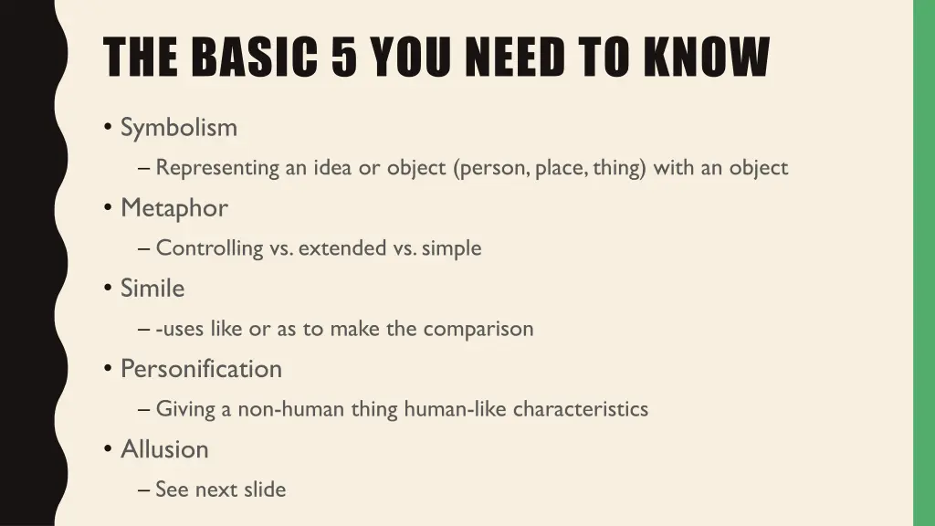 the basic 5 you need to know