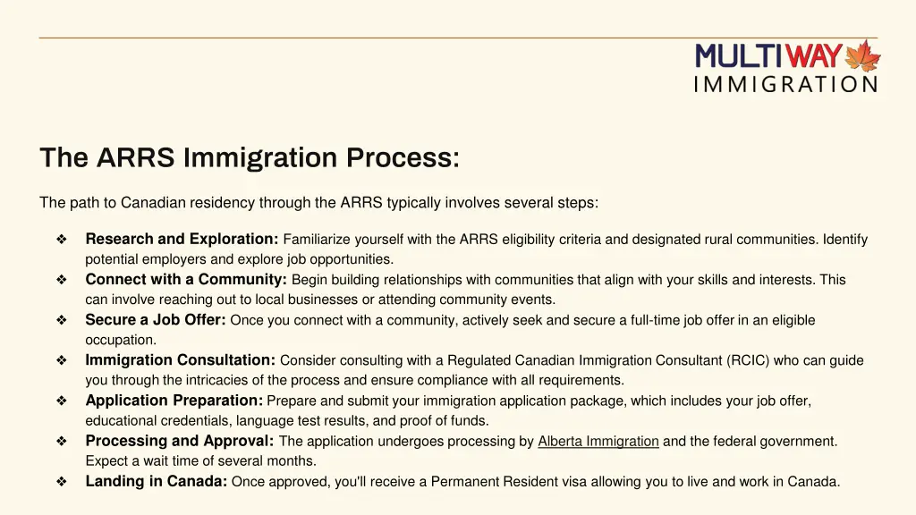 the arrs immigration process