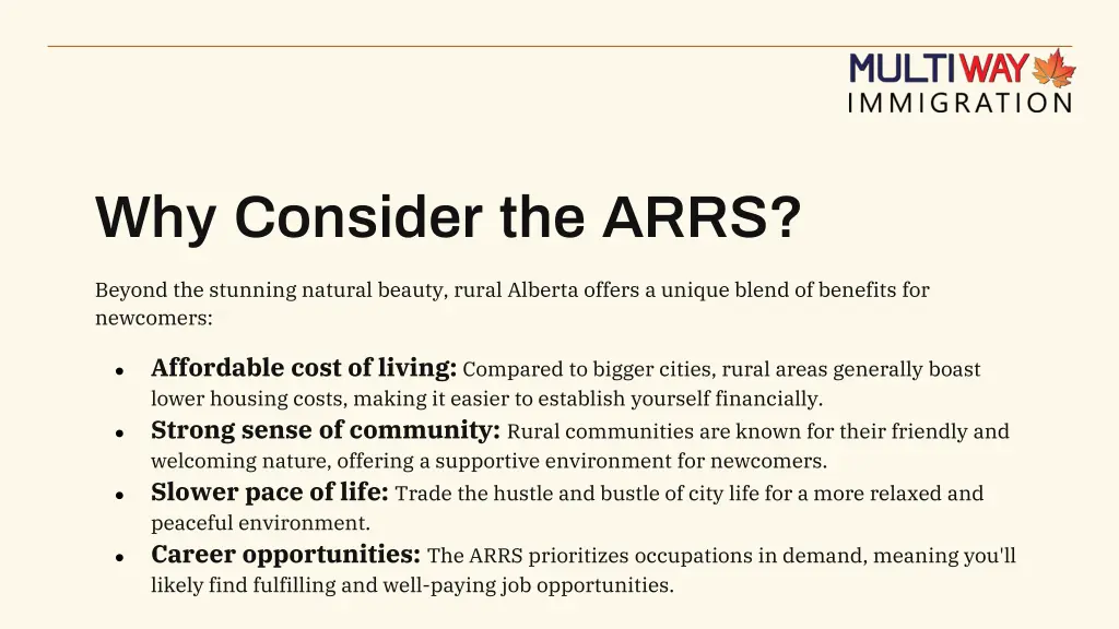 why consider the arrs