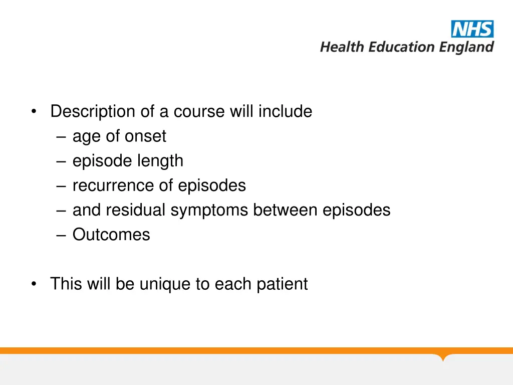 description of a course will include age of onset