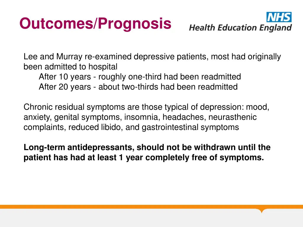 outcomes prognosis 1