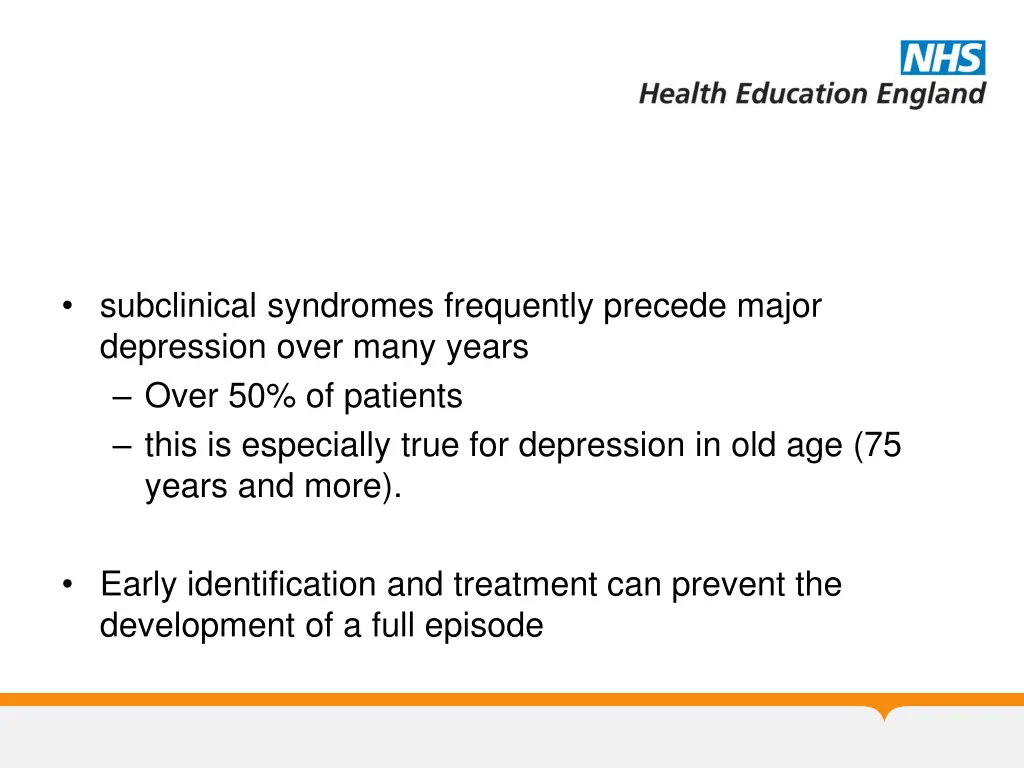 subclinical syndromes frequently precede major