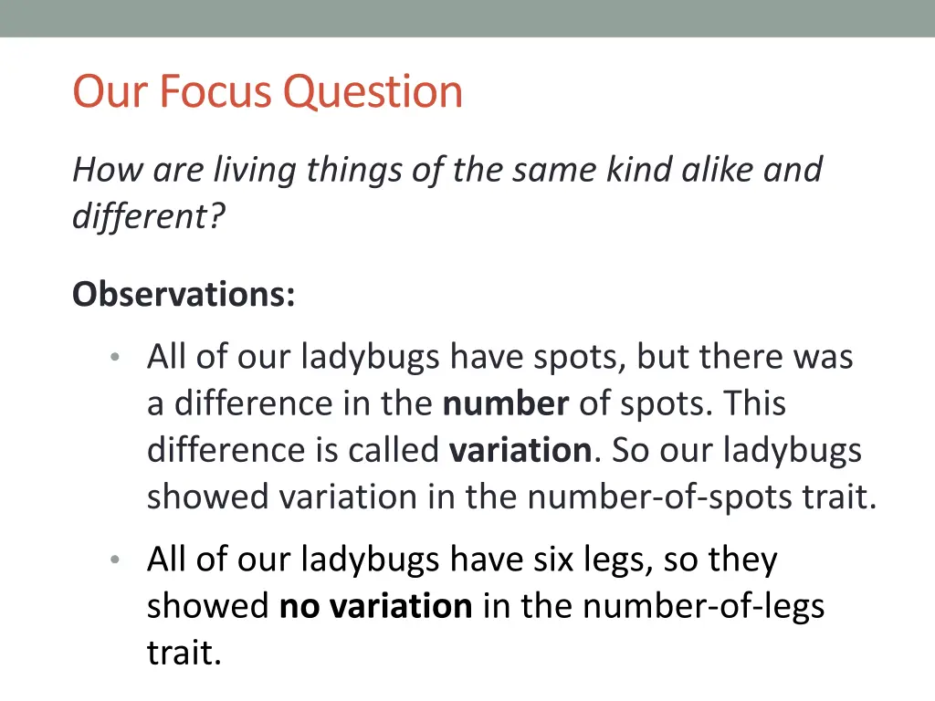 our focus question 1